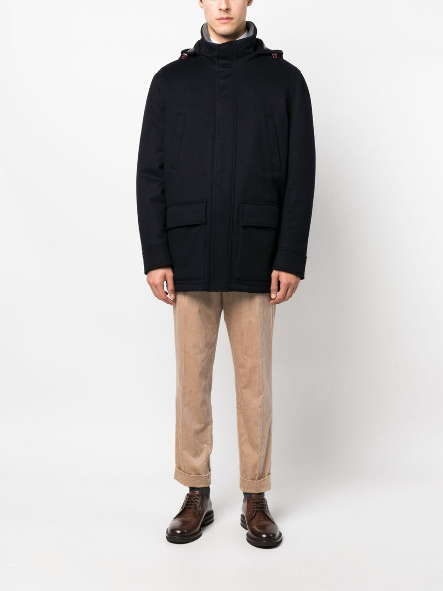Brunello Cucinelli Cashmere Parka Coat Blue