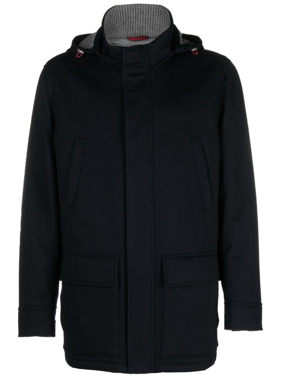 Brunello Cucinelli Cashmere Parka Coat Blue