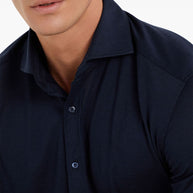 Brunello Cucinelli Silk And Cotton Blend Shirt - Blue