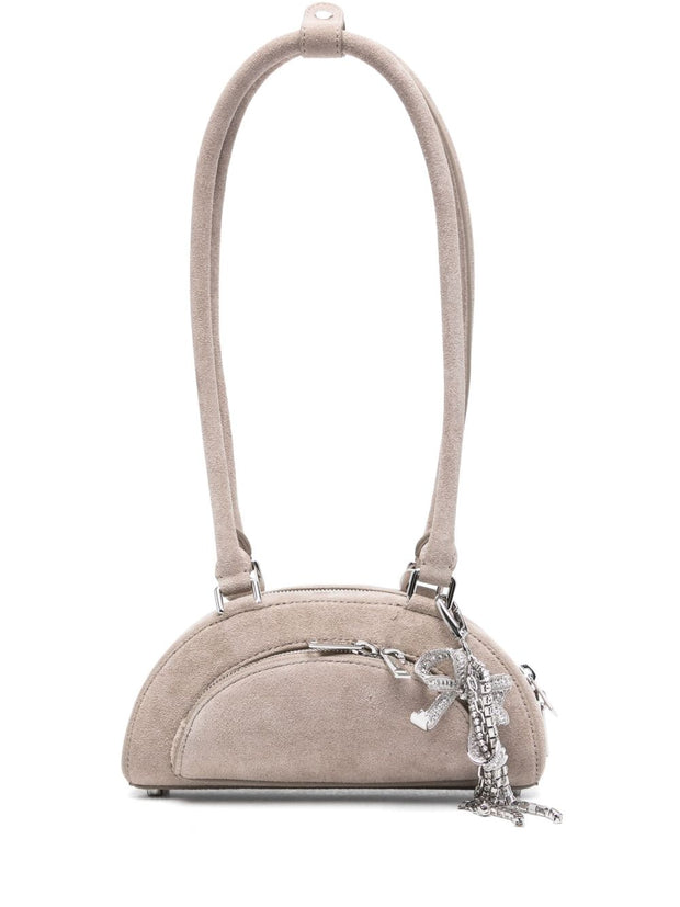 Self-portrait Suede Mini Shoulder Bag - Grey