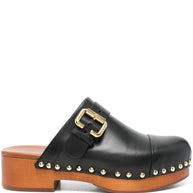 Chloé  Jeannette Leather Clogs - Black
