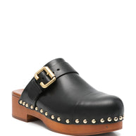 Chloé  Jeannette Leather Clogs - Black