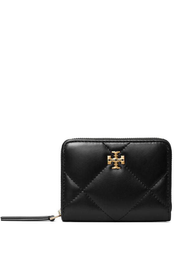 Tory Burch Kira Diamond Leather Zipped Wallet - Black