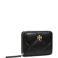 Tory Burch Kira Diamond Leather Zipped Wallet - Black