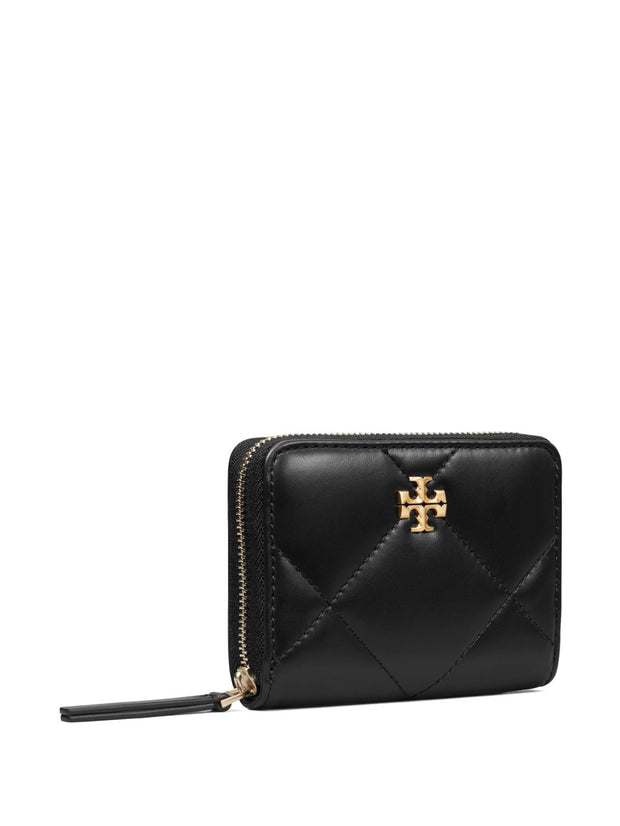 Tory Burch Kira Diamond Leather Zipped Wallet - Black