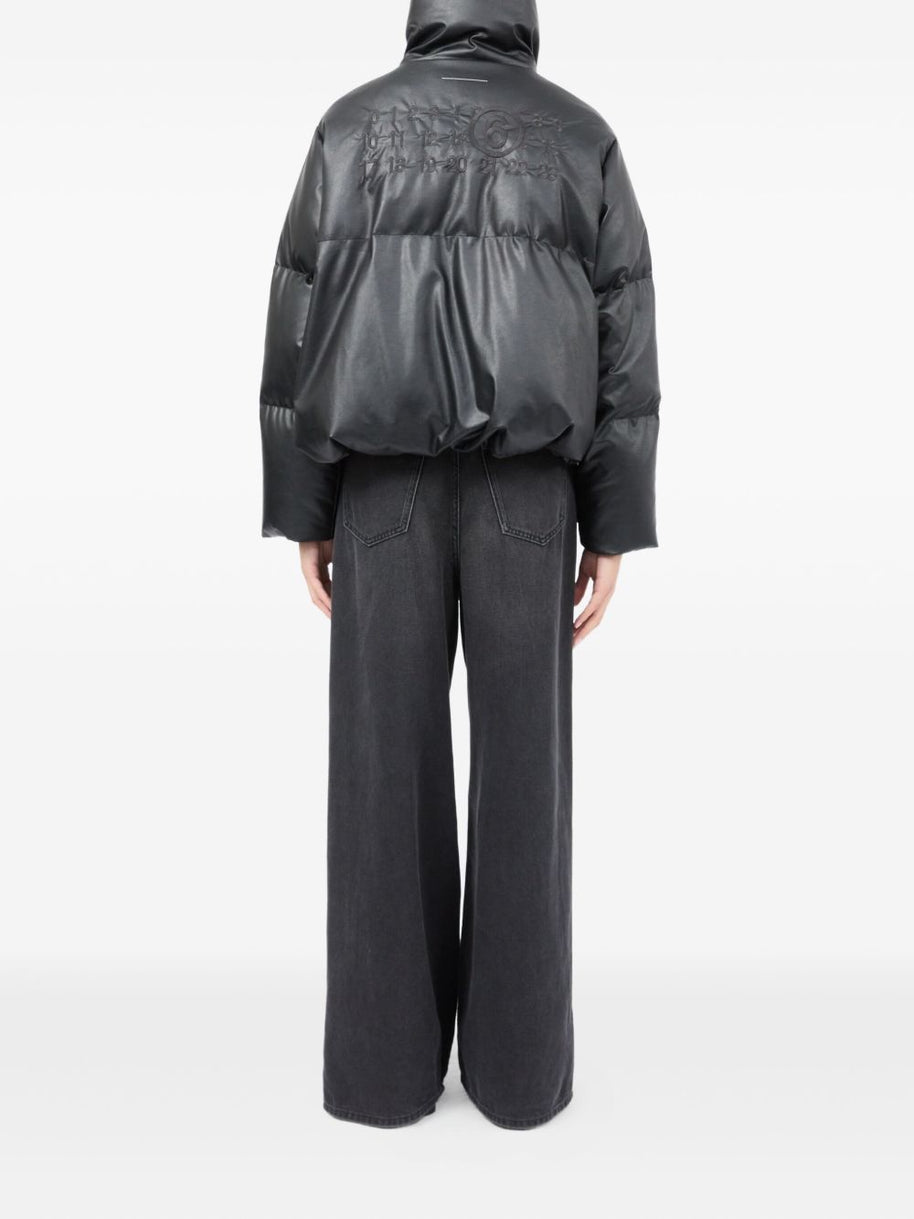 MM6 Maison Margiela Short Nylon Down Jacket - Black