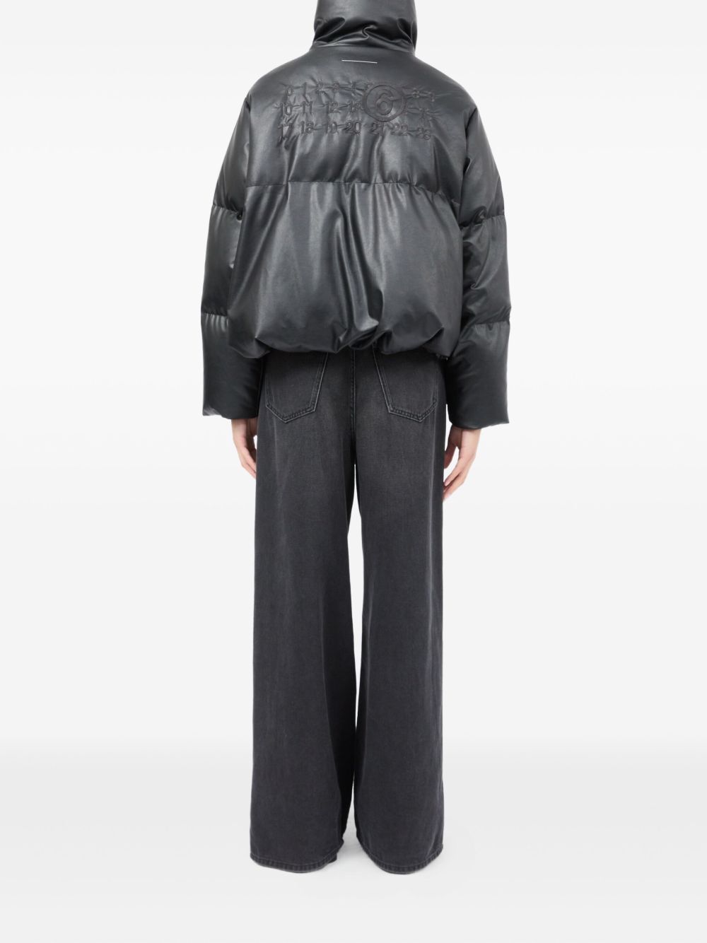 MM6 Maison Margiela Short Nylon Down Jacket - Black