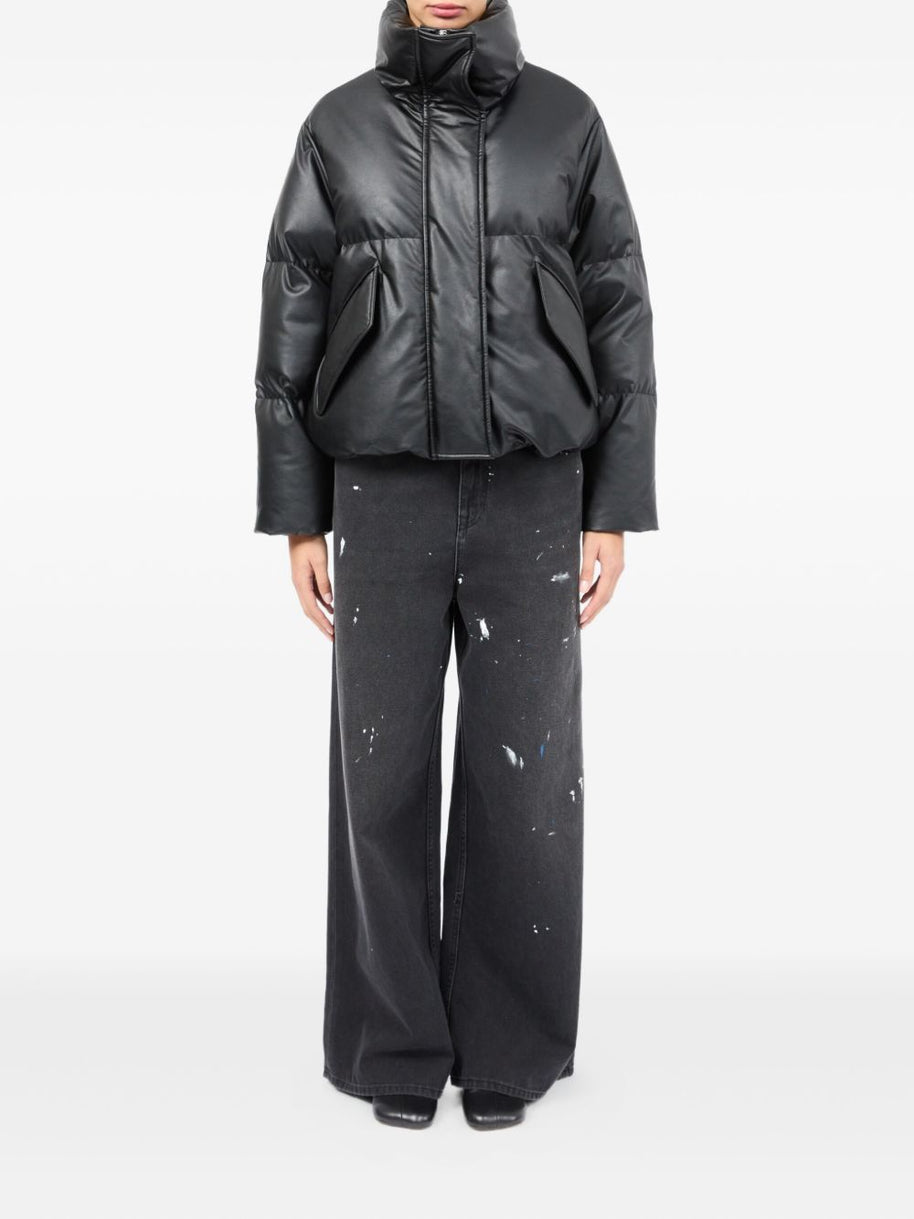 MM6 Maison Margiela Short Nylon Down Jacket - Black