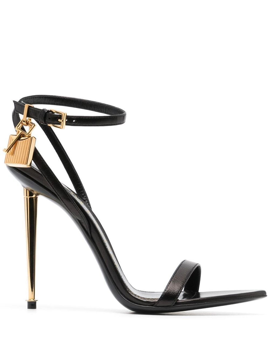 Tom Ford The Padlock Leather Sandals - Black