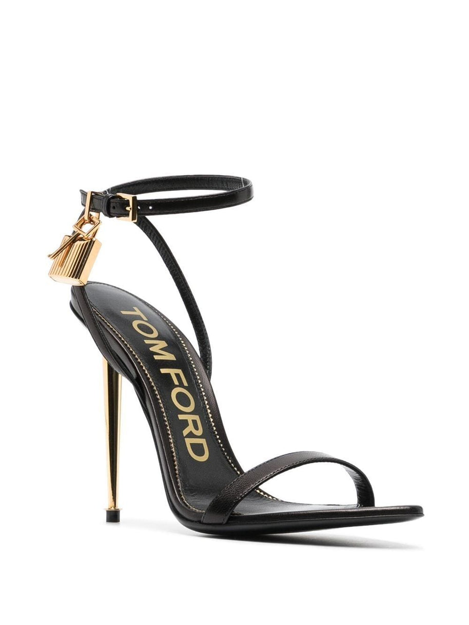 Tom Ford The Padlock Leather Sandals - Black