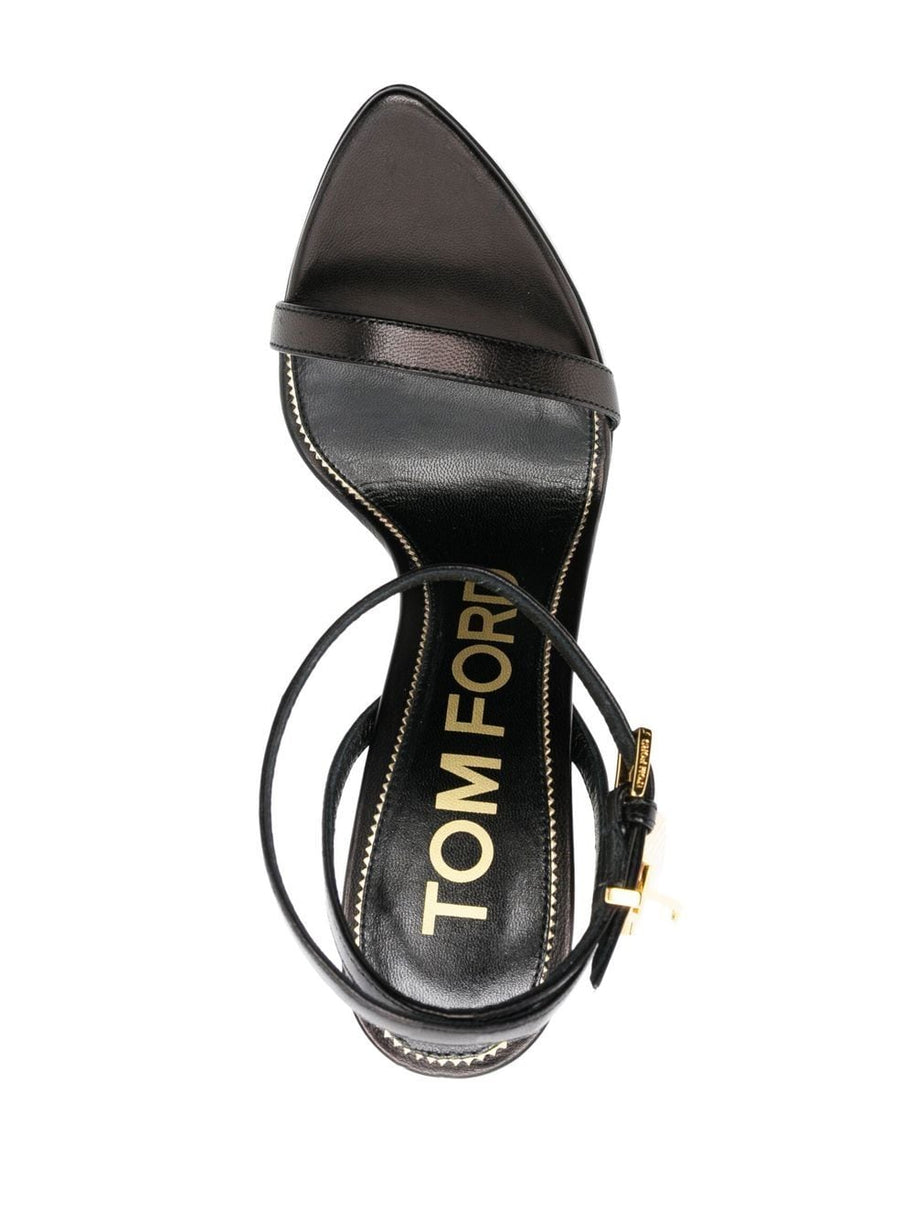 Tom Ford The Padlock Leather Sandals - Black