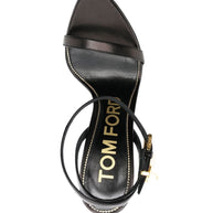 Tom Ford The Padlock Leather Sandals - Black
