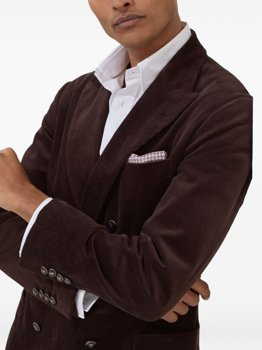 Brunello Cucinelli Cotton Double-breasted Jacket - Brown