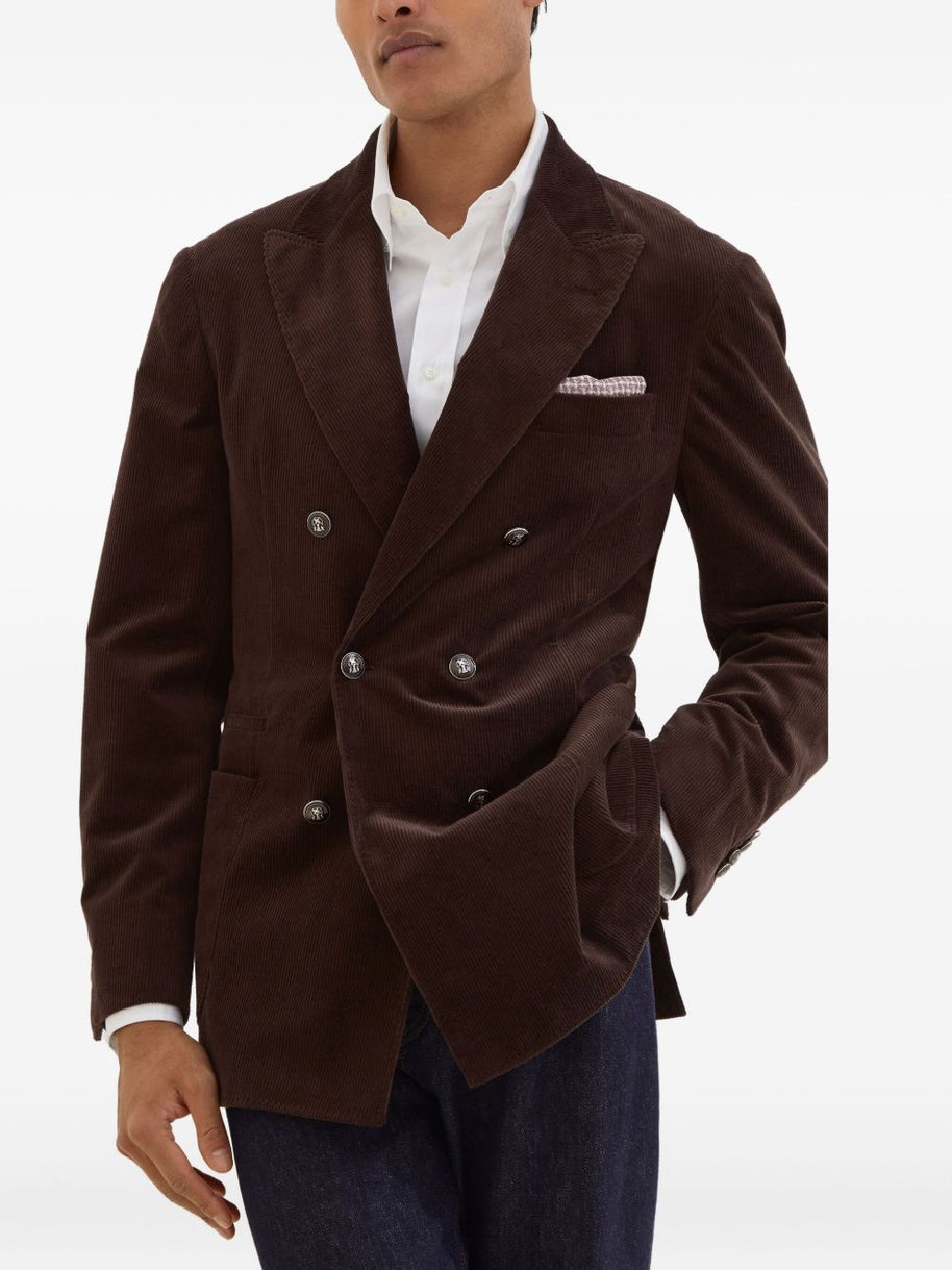 Brunello Cucinelli Cotton Double-breasted Jacket - Brown