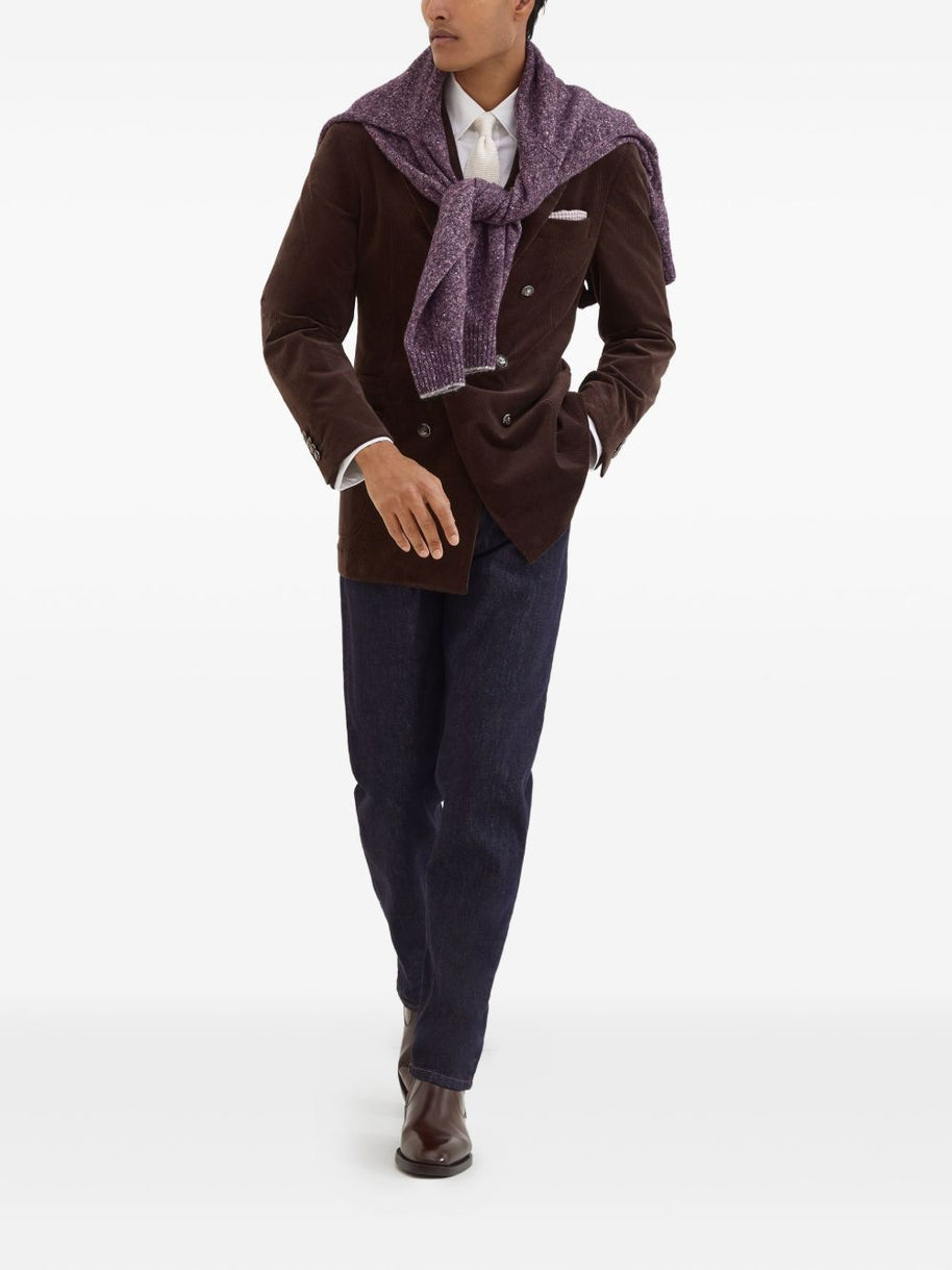 Brunello Cucinelli Cotton Double-breasted Jacket - Brown