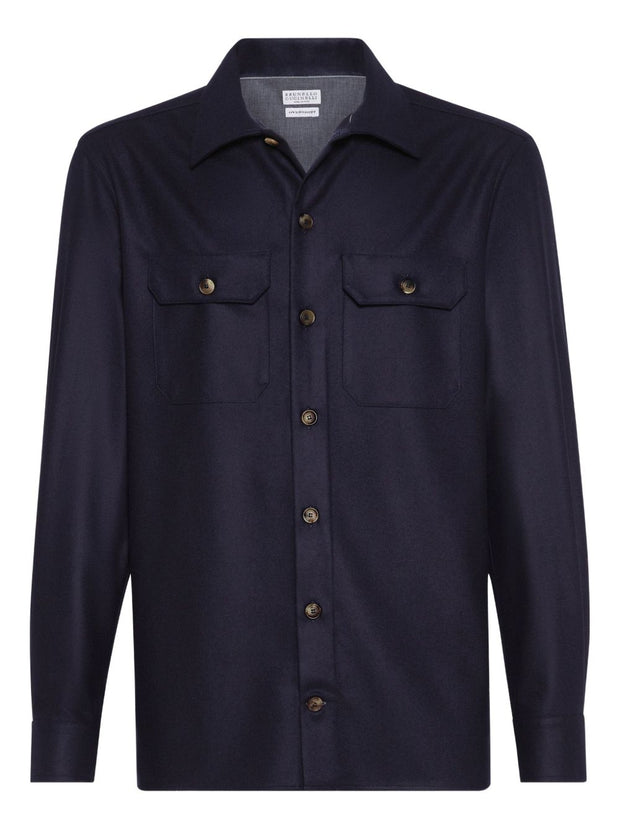 Brunello Cucinelli Wool Shirt - Blue