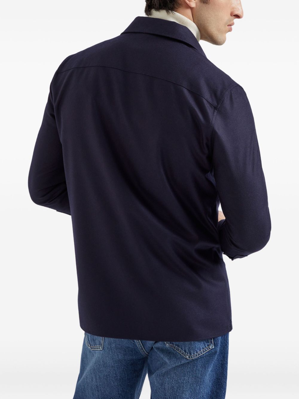 Brunello Cucinelli Wool Shirt - Blue