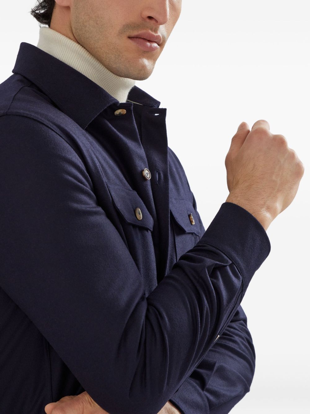 Brunello Cucinelli Wool Shirt - Blue