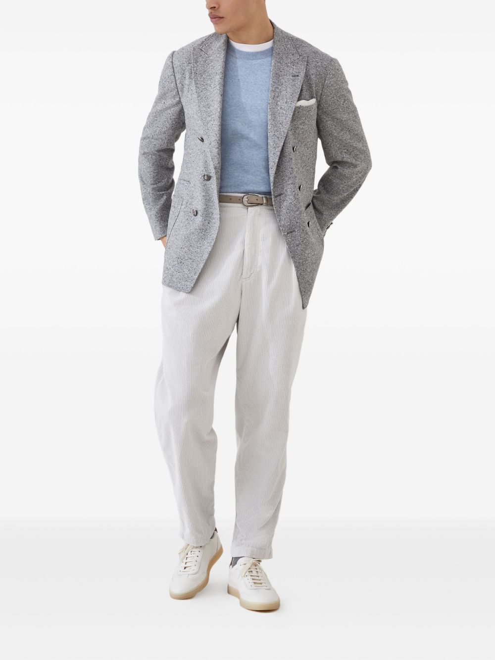 Brunello Cucinelli Cashmere Crewneck Sweater Clear Blue