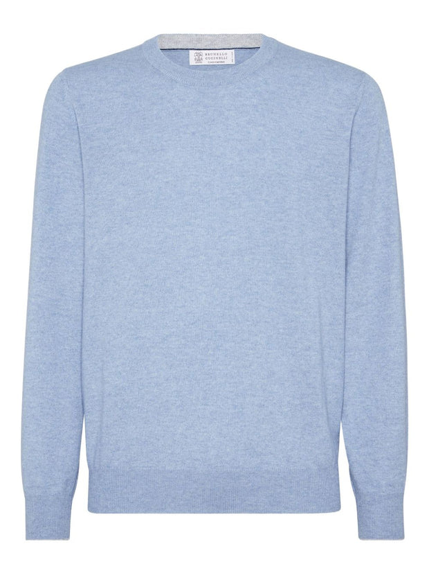 Brunello Cucinelli Cashmere Crewneck Sweater Clear Blue