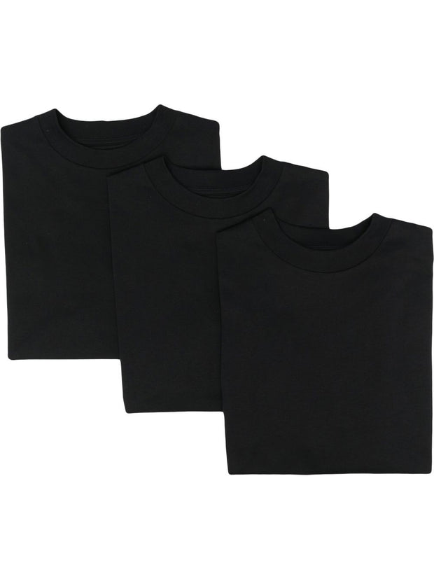 JIL SANDER PLUS 3-pack Logo Cotton T-shirts - Black