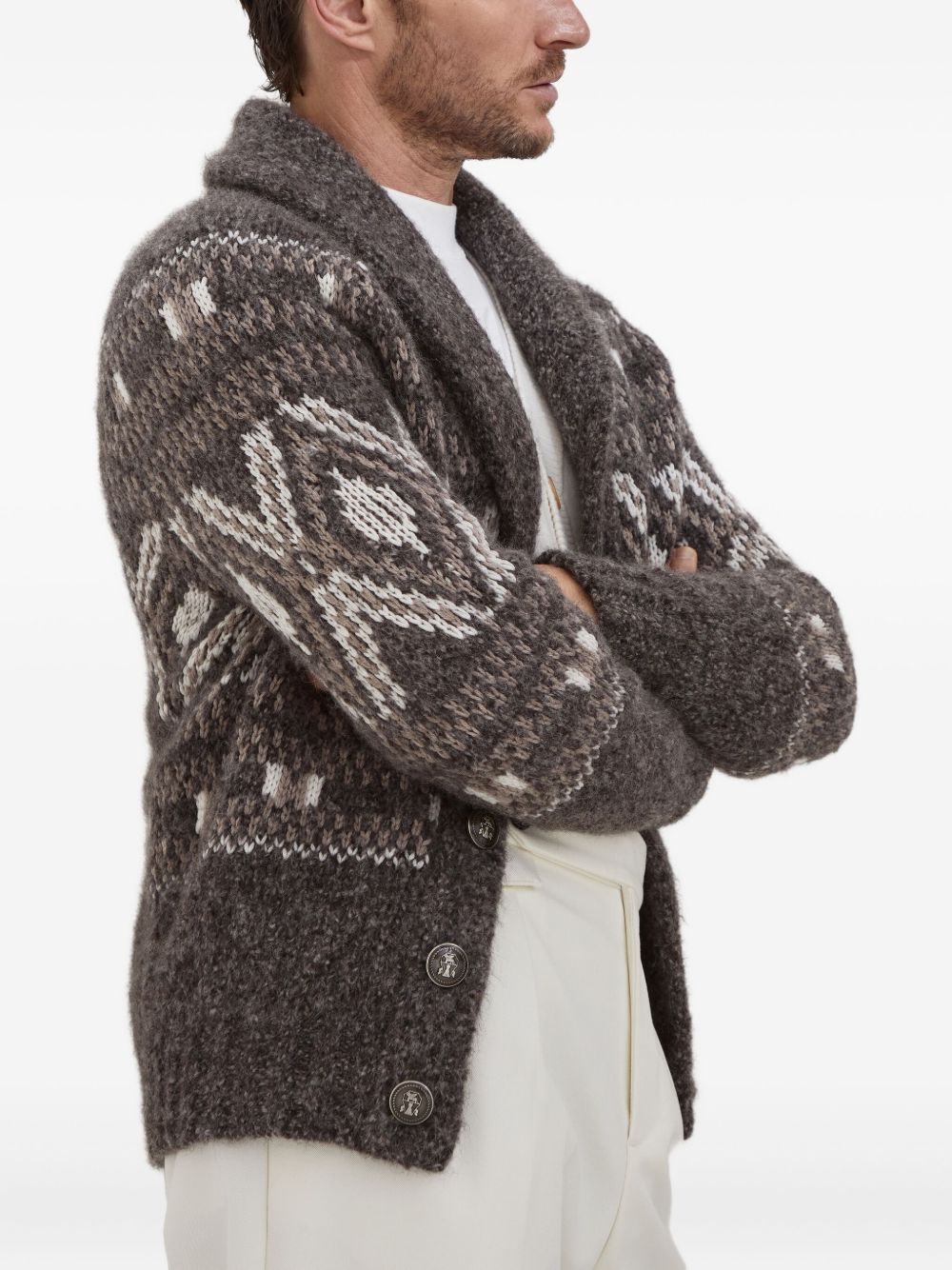 Brunello Cucinelli Wool V-neck Sweater Bordeaux
