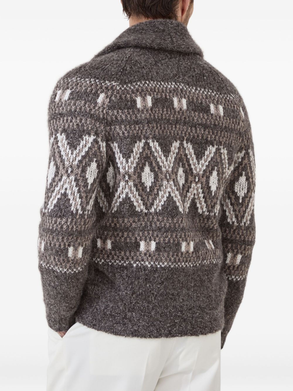 Brunello Cucinelli Wool V-neck Sweater Bordeaux