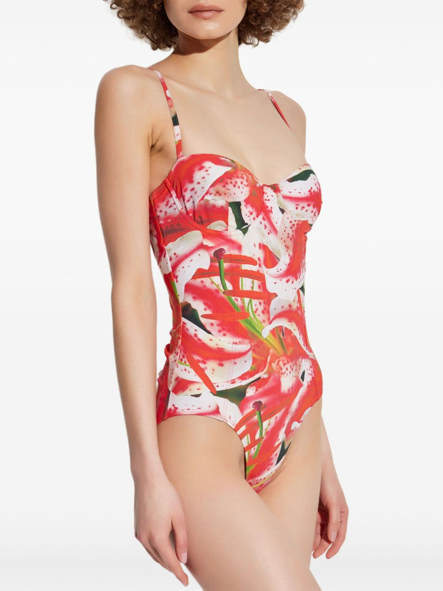 Tory Burch Printed One-piece Swimsuit - Fuchsia