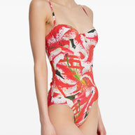 Tory Burch Printed One-piece Swimsuit - Fuchsia