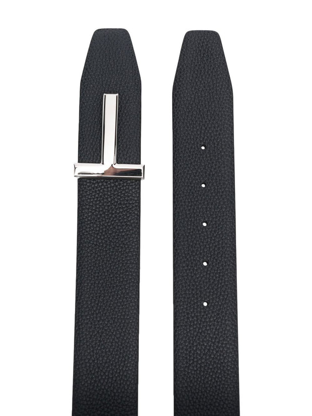 Tom Ford T Icon Leather Reversible Belt - Blue