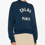 Chloé Logo Cotton Sweatshirt - Blue
