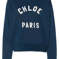 Chloé Logo Cotton Sweatshirt - Blue
