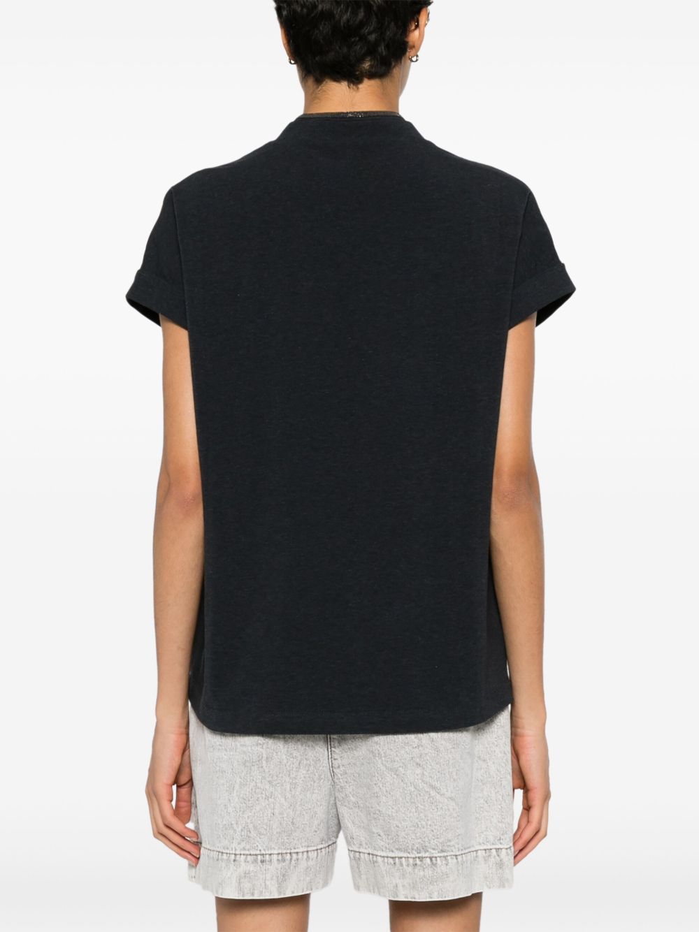 Brunello Cucinelli Cotton V-necked T-shirt - Grey