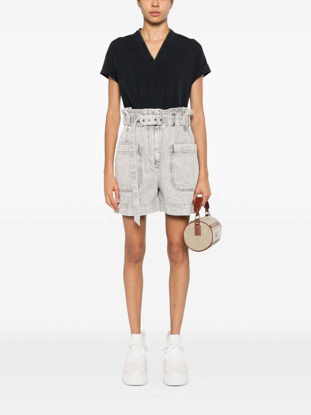 Brunello Cucinelli Cotton V-necked T-shirt - Grey