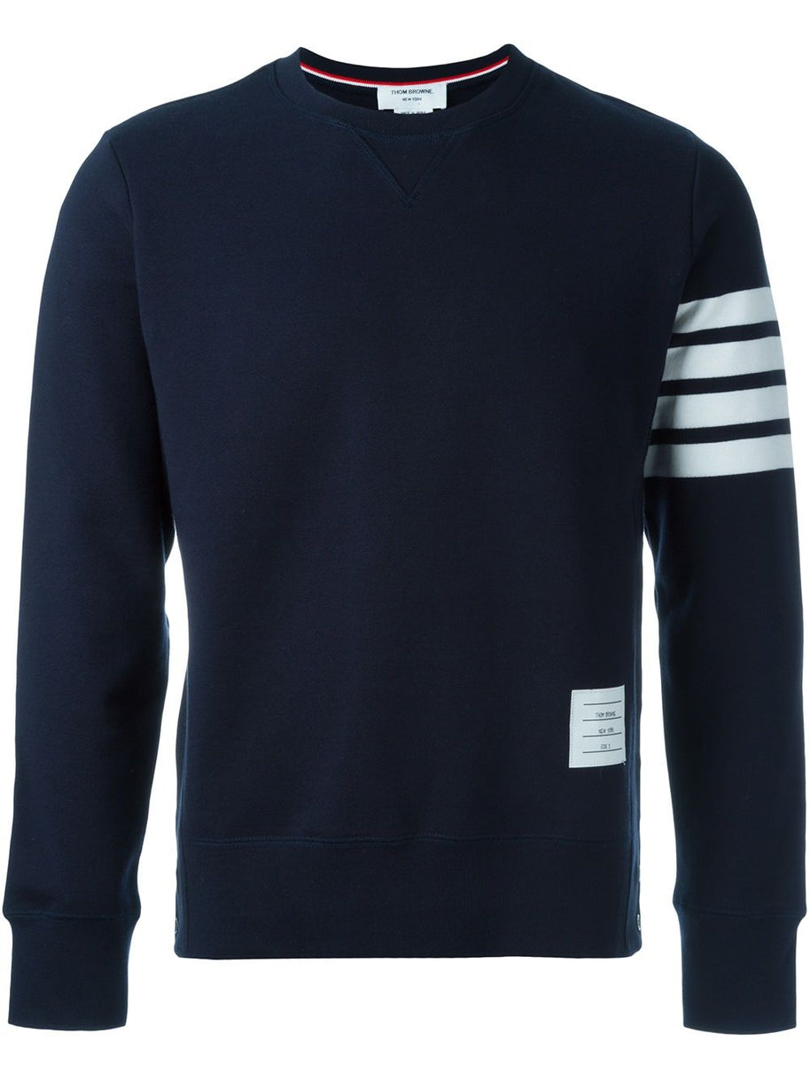 Thom Browne 4Bar Cotton Sweatshirt - Blue