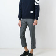 Thom Browne 4Bar Cotton Sweatshirt - Blue