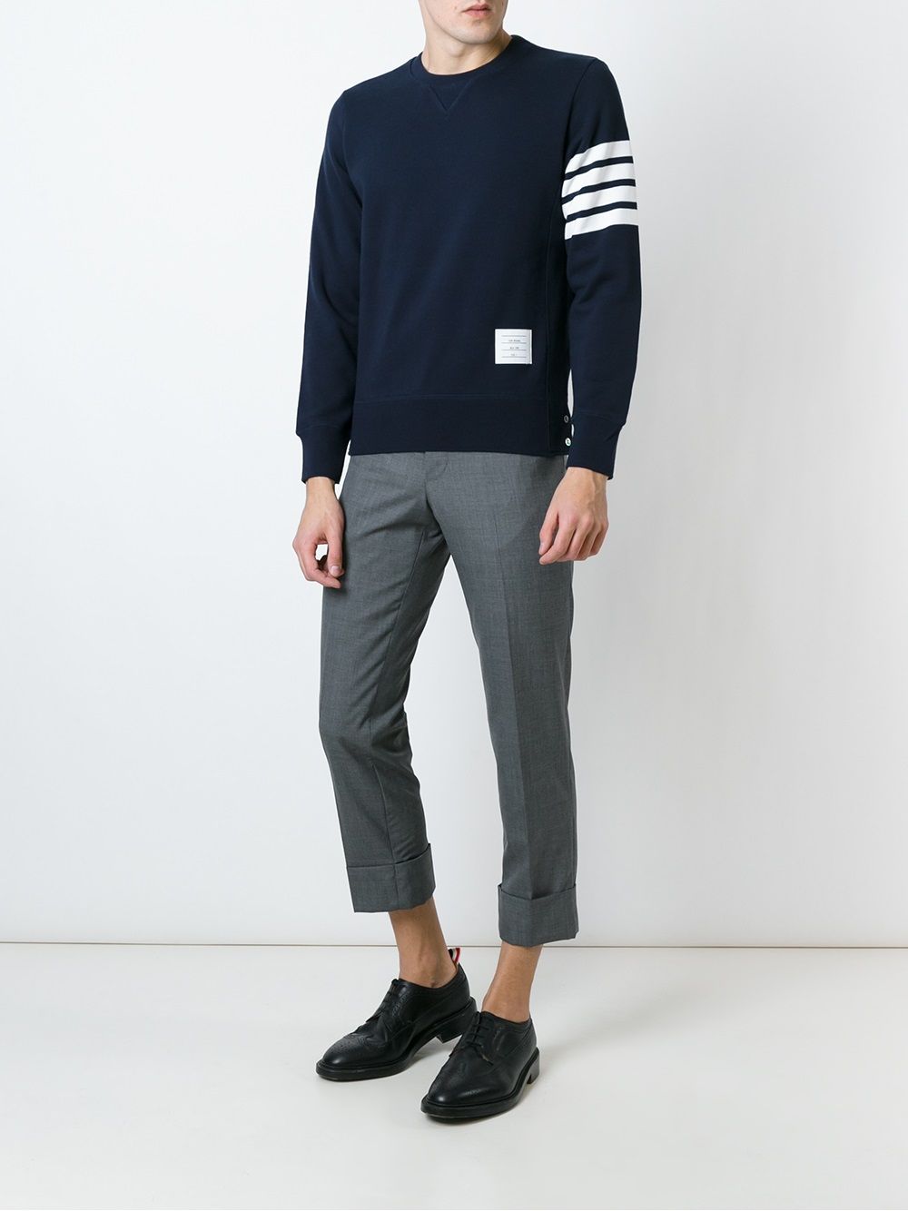 Thom Browne 4Bar Cotton Sweatshirt - Blue