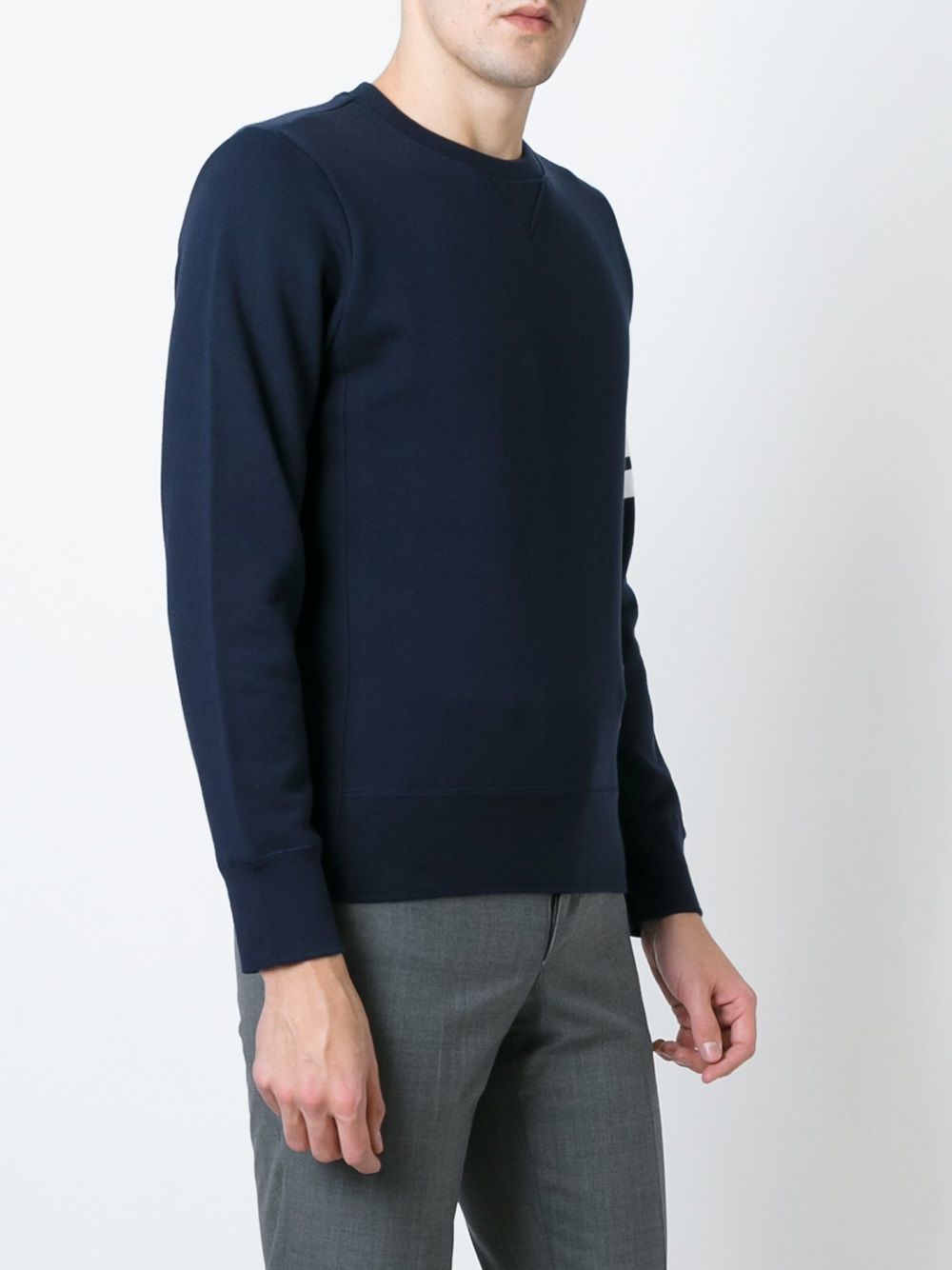 Thom Browne 4Bar Cotton Sweatshirt - Blue