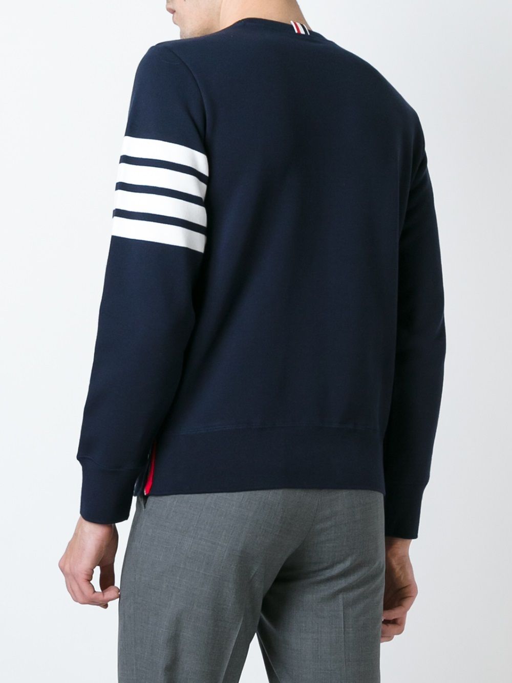 Thom Browne 4Bar Cotton Sweatshirt - Blue