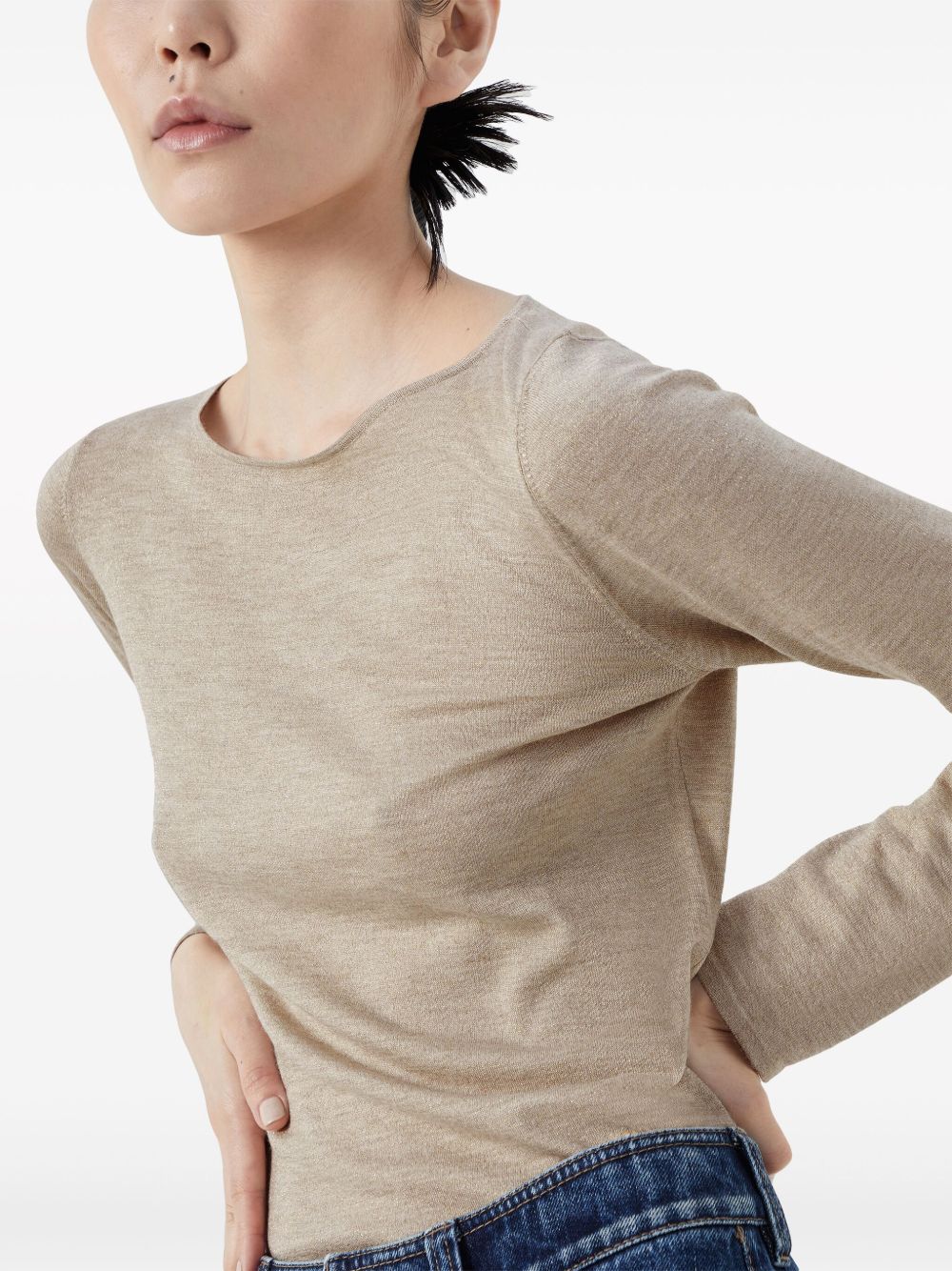Brunello Cucinelli Cashmere And Silk Sweater - Beige