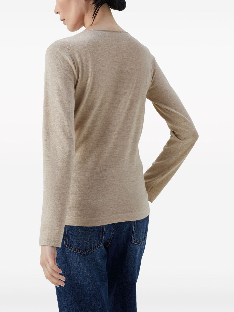 Brunello Cucinelli Cashmere And Silk Sweater - Beige
