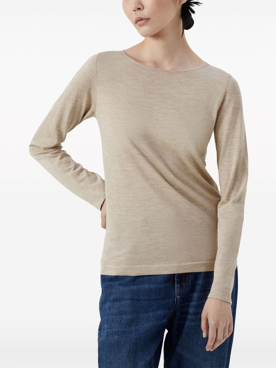 Brunello Cucinelli Cashmere And Silk Sweater - Beige