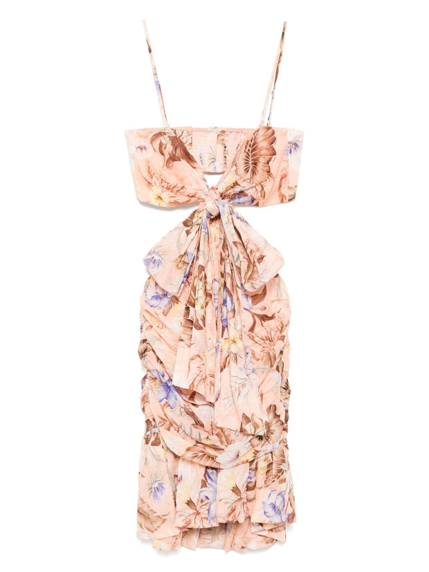 Zimmermann Coco Printed Cotton Mini Dress - Pink