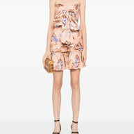 Zimmermann Coco Printed Cotton Mini Dress - Pink