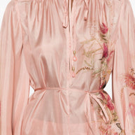 Zimmermann Cascadian Printed Silk Top - Pink