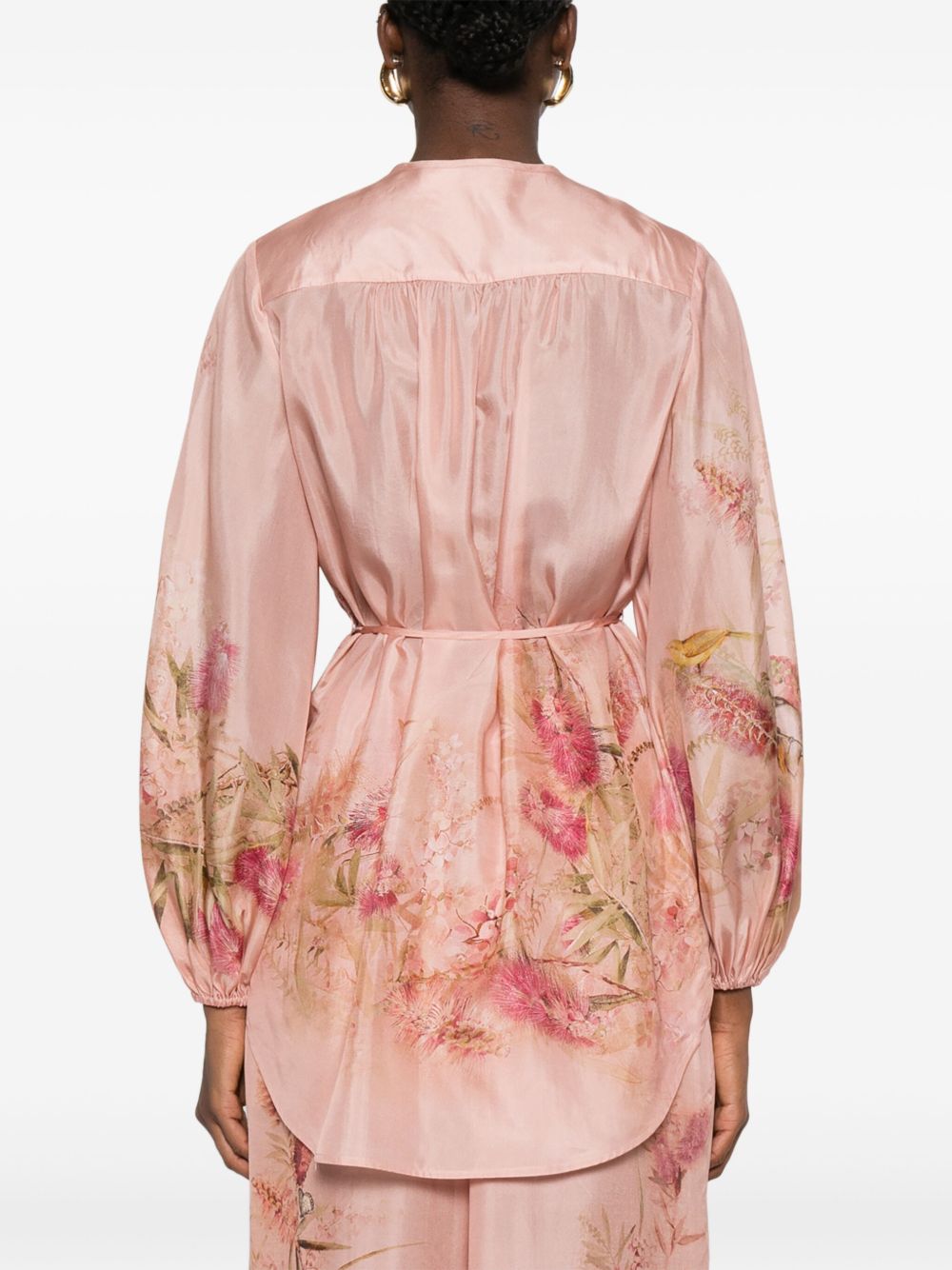 Zimmermann Cascadian Printed Silk Top - Pink