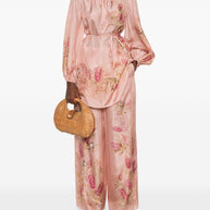 Zimmermann Cascadian Printed Silk Top - Pink