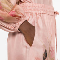 Zimmermann  Cascadian Printed Silk Trousers - Pink