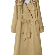 Burberry Castleford Medium Trench Coat With Check Collar