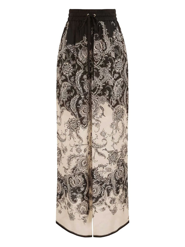 Zimmermann Rhiannon Printed Silk Trousers - Beige